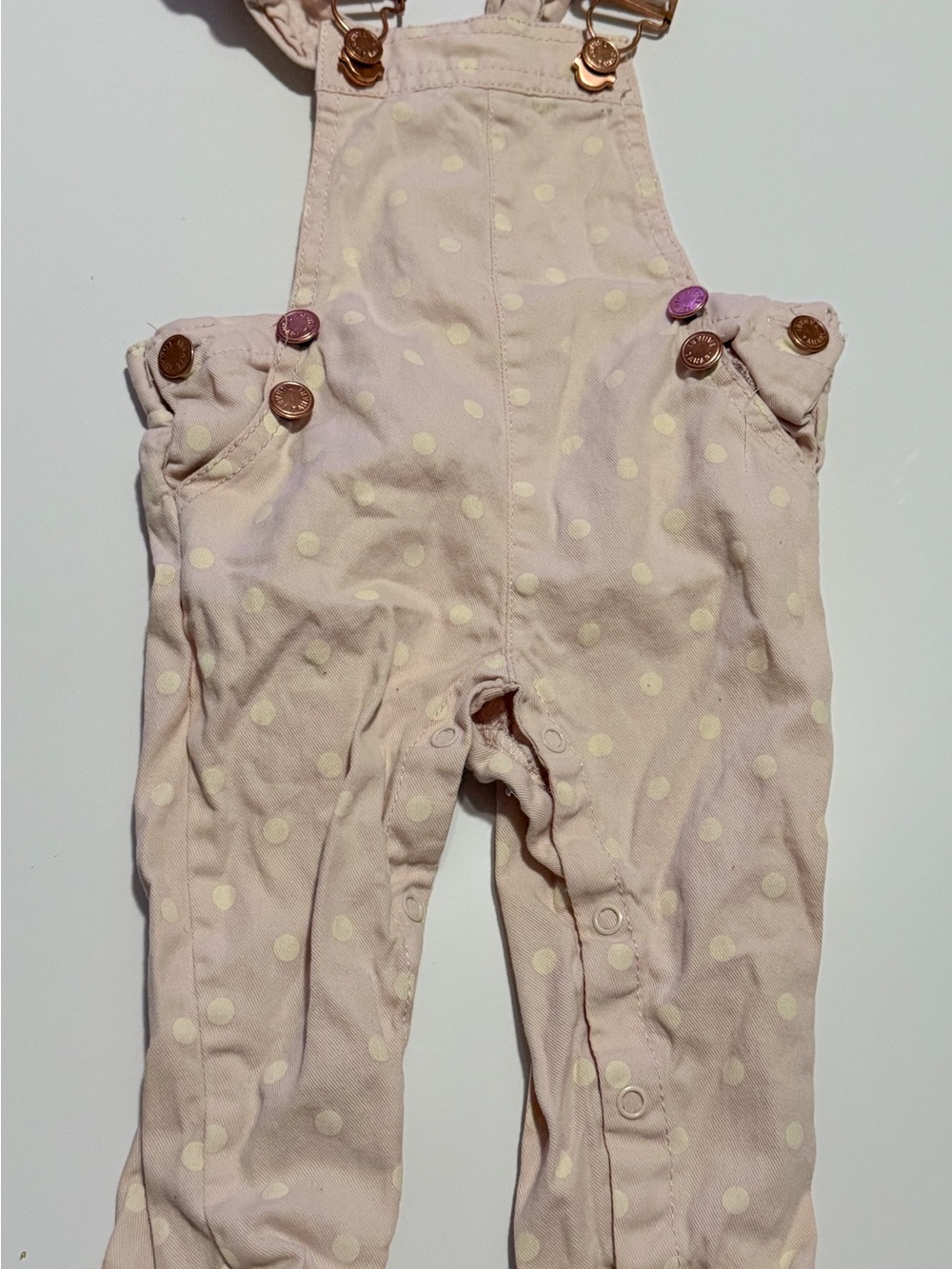 Tahari Light Pink Polka Dot Overalls